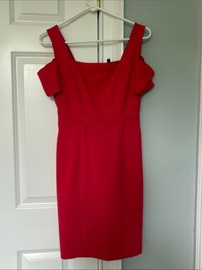 BCBGMaxAzria Red One-Shoulder Sheath Dress